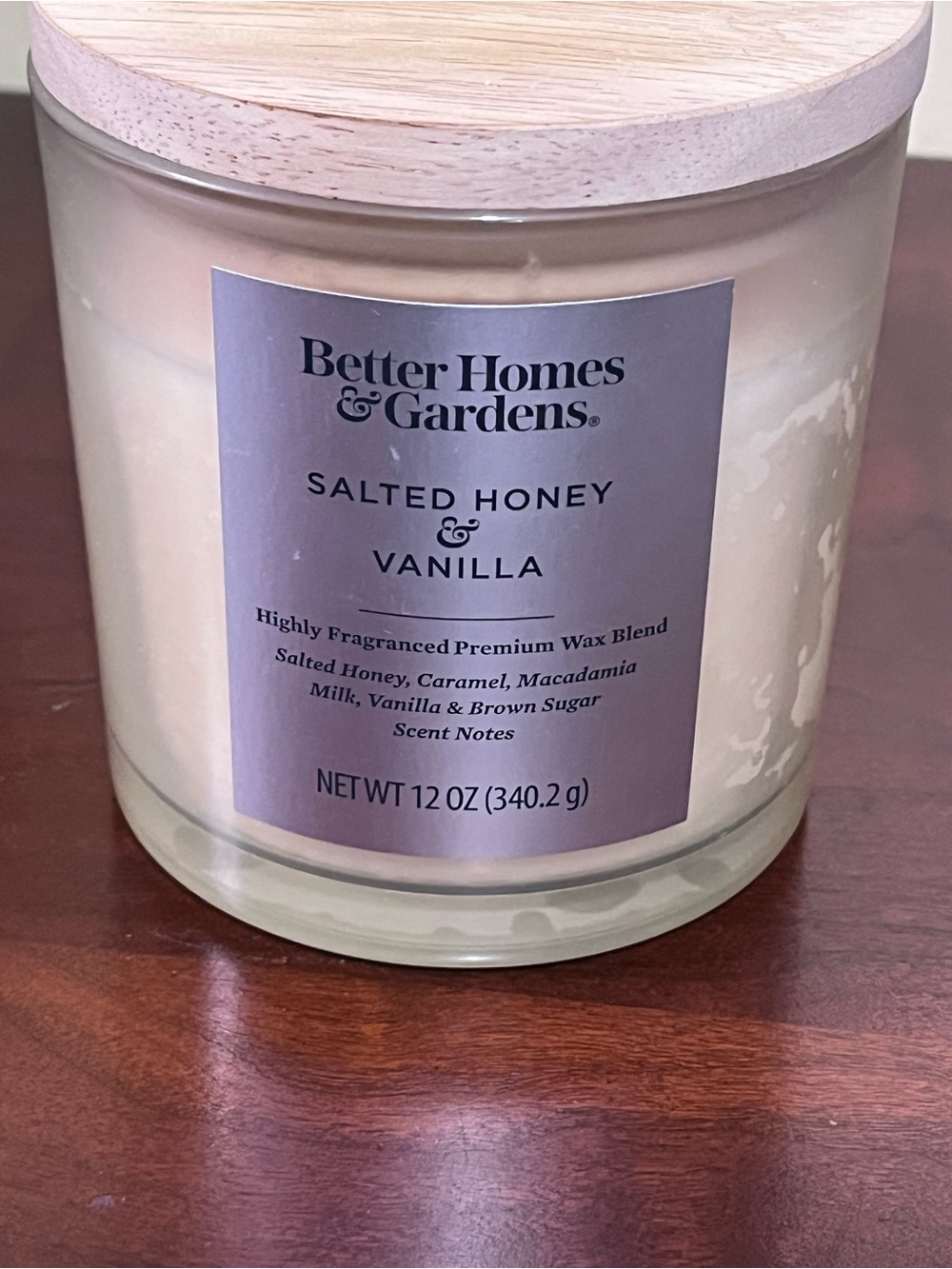 Better Homes And Gardens Salted Honey & Vanilla Scented Candle - Cream